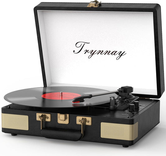 Trynnay Vinyl Record Player with Speaker Vintage Turntable for Vinyl Records
