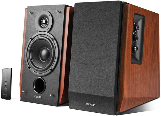 66W Bluetooth Bookshelf Speakers | Powered 2.0 Active Speaker System with Wooden Cabinet
