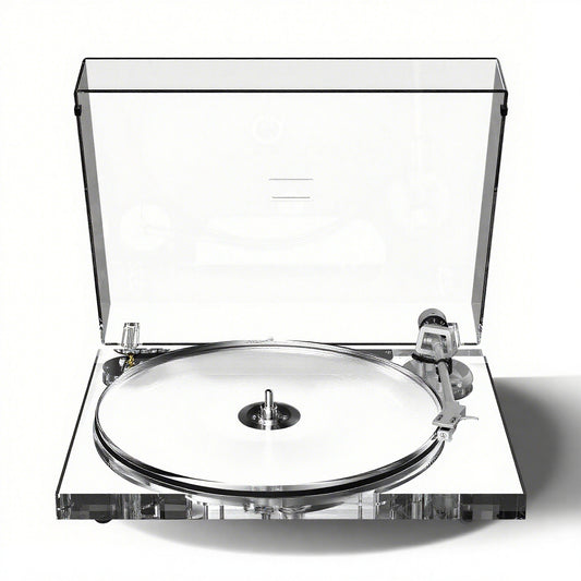 High-Fidelity Acrylic Bluetooth Turntable – Transparent Vinyl Playback