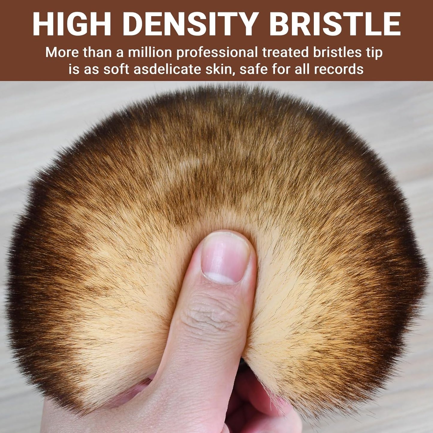 2-in-1 Vinyl Record Cleaning Kit with Stylus Brush – Retro Wooden Handle, Anti-Static Microfiber Record Brush