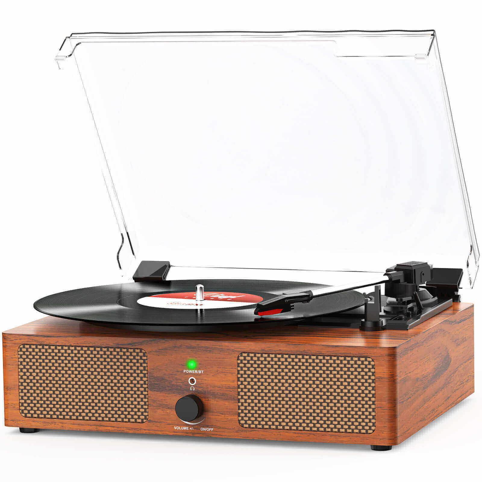 High-Quality Vinyl Record Player - Light Brown with Built-in Speakers by UDREAMER