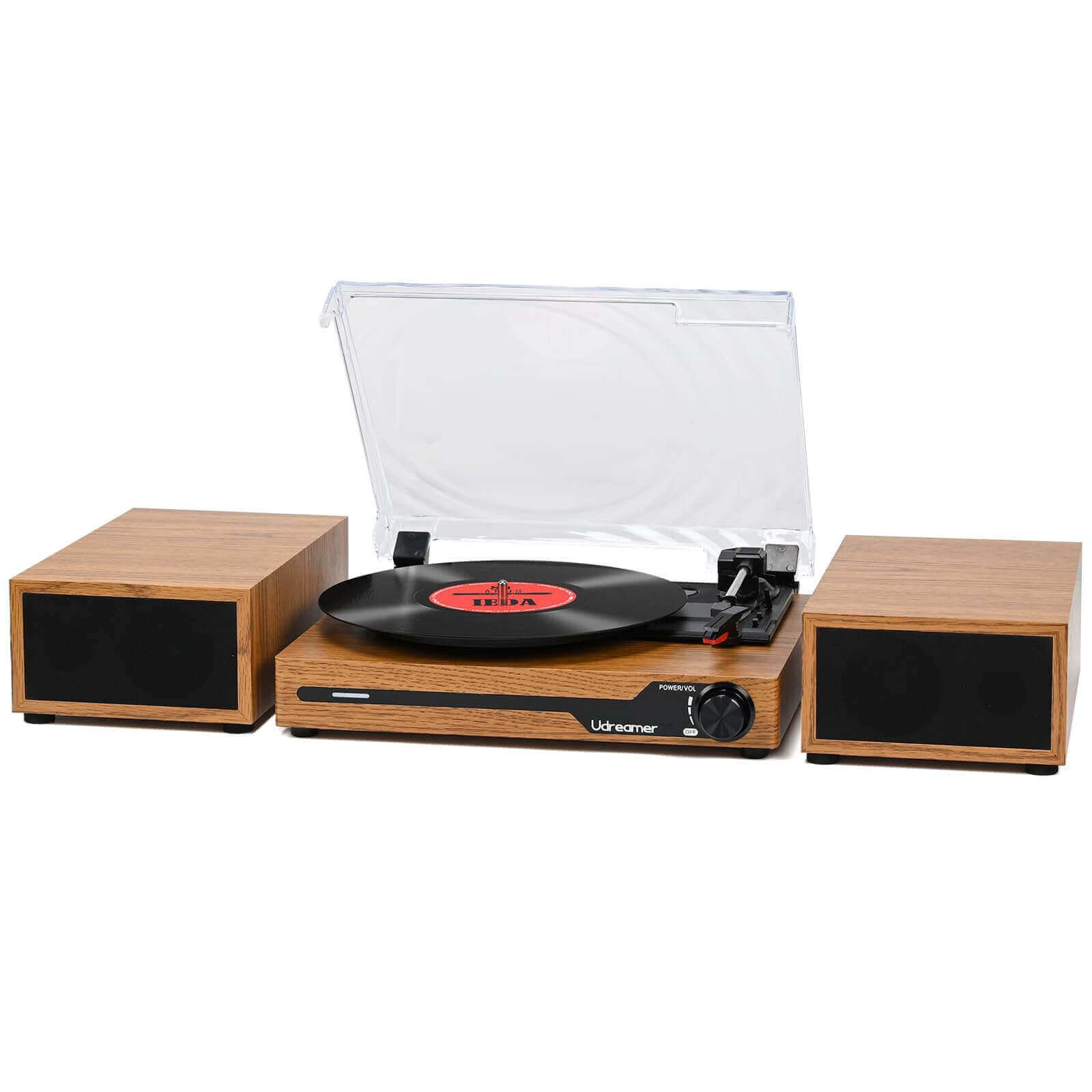 Vinyl Turntable with Dual External Speakers, Yellow UD0012