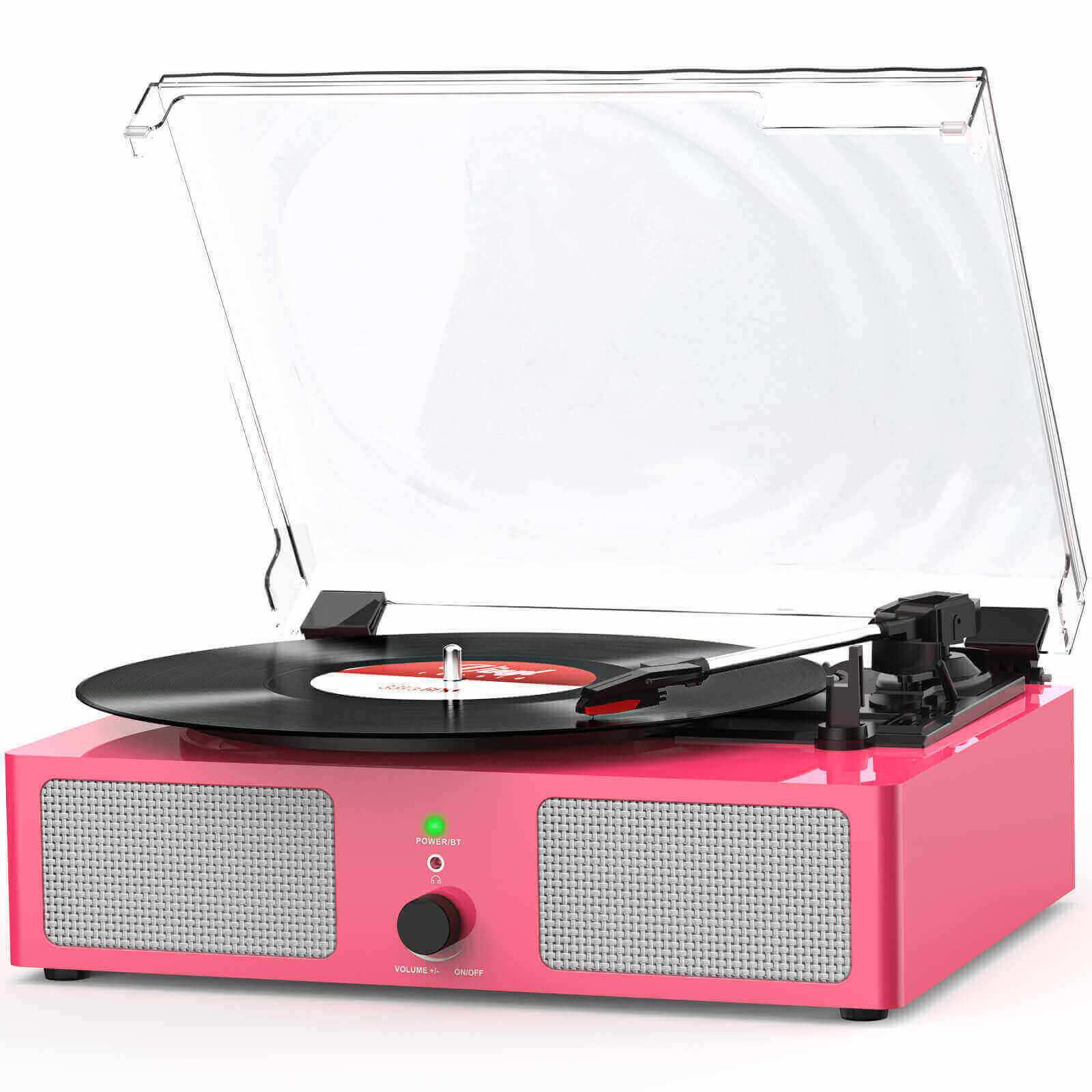 Vintage Vinyl Record Player, Pink UD001