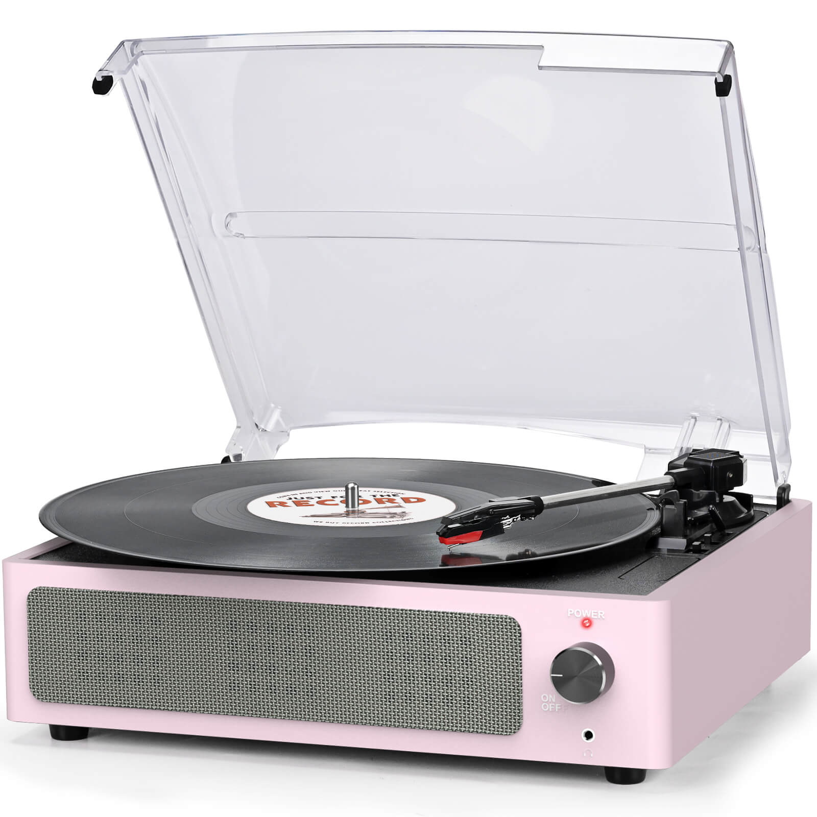 Stylish Vintage Belt-Driven Record Player - Light Pink by RETROLIFE