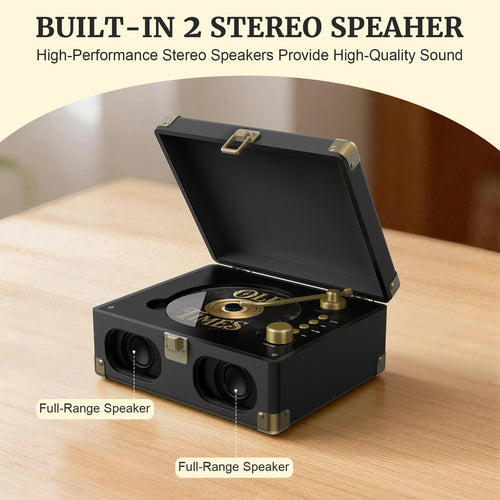 Wavelegend Retro CD Player Bluetooth Portable with Hifi Speakers, Remote Control Desktop Suitcase Music Player with V5.4 BT in&out