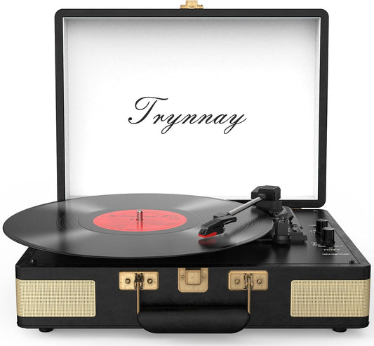 Trynnay Vinyl Record Player with Speaker Vintage Turntable for Vinyl Records