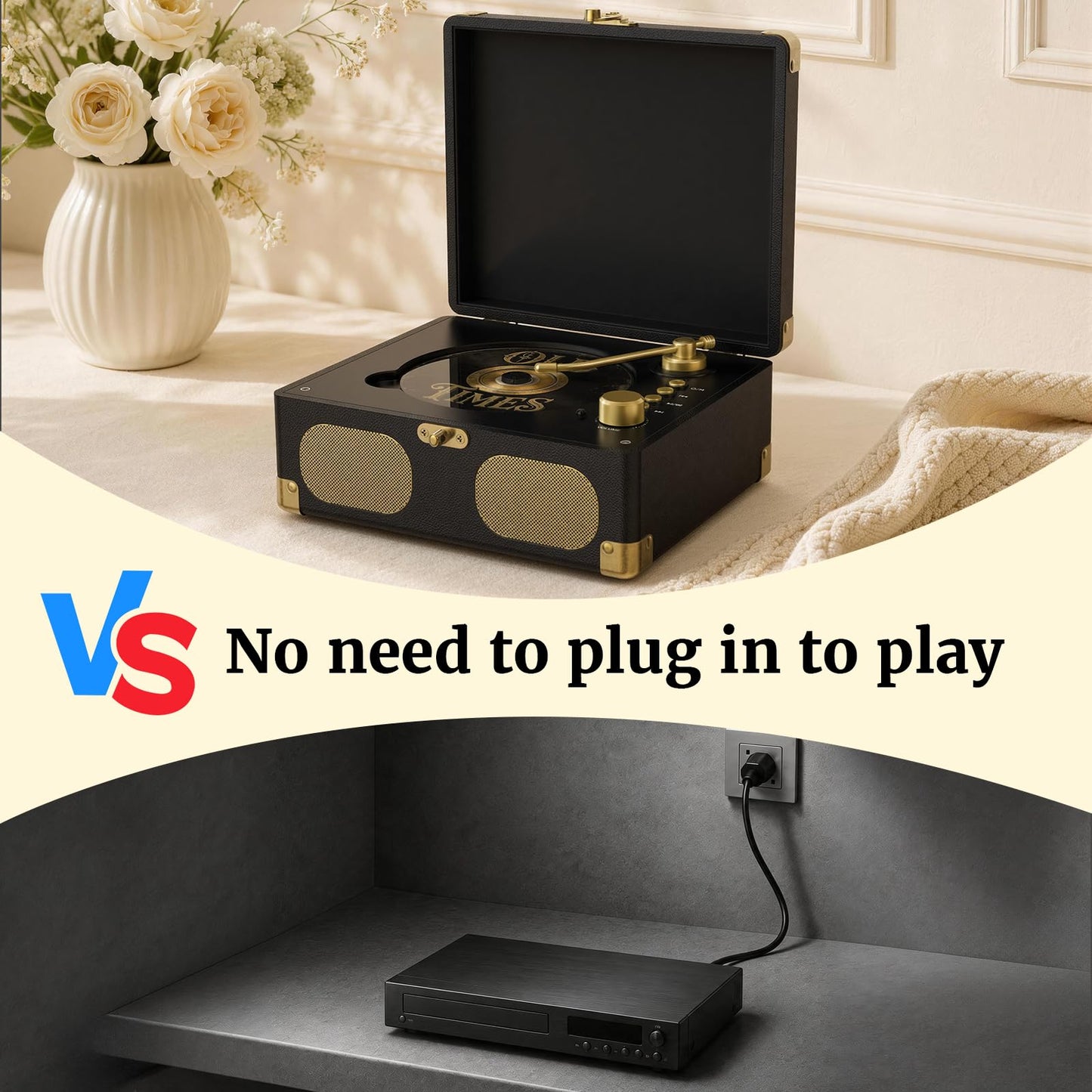 RetroAudio CD Player with Speakers Retro Portable CD Players for Home Music Player with Remote Control,V5.4 Bluetooth in&Out Desktop Suitcase CD Player with AUX in, Headphone Jack,USB Playback，Black