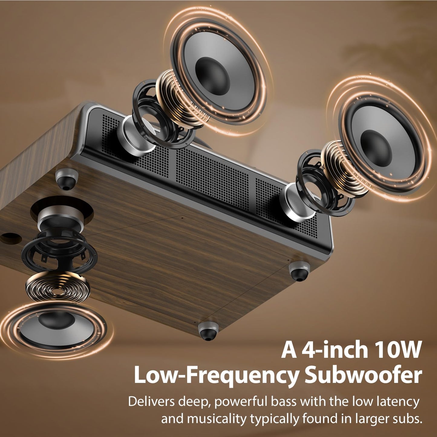 Vinyl Record Player High-Fidelity Bluetooth Turntable, Enhanced Bass Record Player with Speakers Magnetic Cartridge BT5.3 Playback RCA Out Aux in Belt-Drive 33/45RPM
