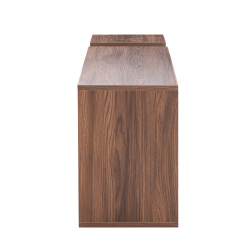 2-Piece Cube TV Stand with Adjustable Open Storage, Modern L-Shaped Media Console, Walnut MDF, 55.1 x 11.8 x 17.1 in