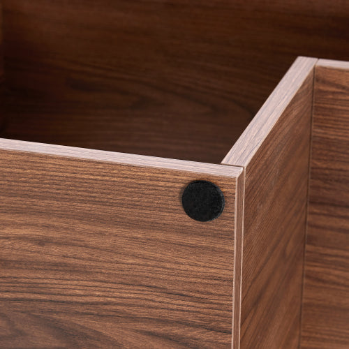2-Piece Cube TV Stand with Adjustable Open Storage, Modern L-Shaped Media Console, Walnut MDF, 55.1 x 11.8 x 17.1 in