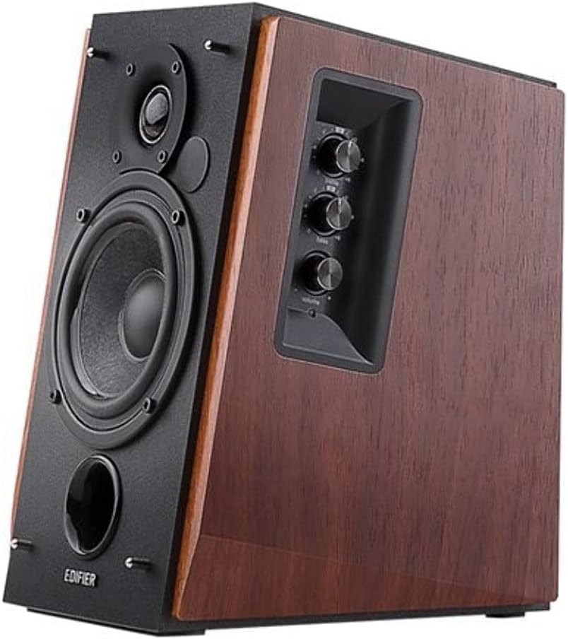 66W Bluetooth Bookshelf Speakers | Powered 2.0 Active Speaker System with Wooden Cabinet