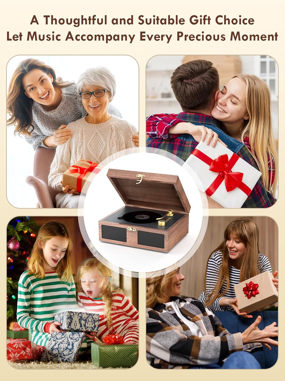 Bluetooth CD Player with Built-in Speakers – Portable Retro CD Player with Remote & Headphone Jack