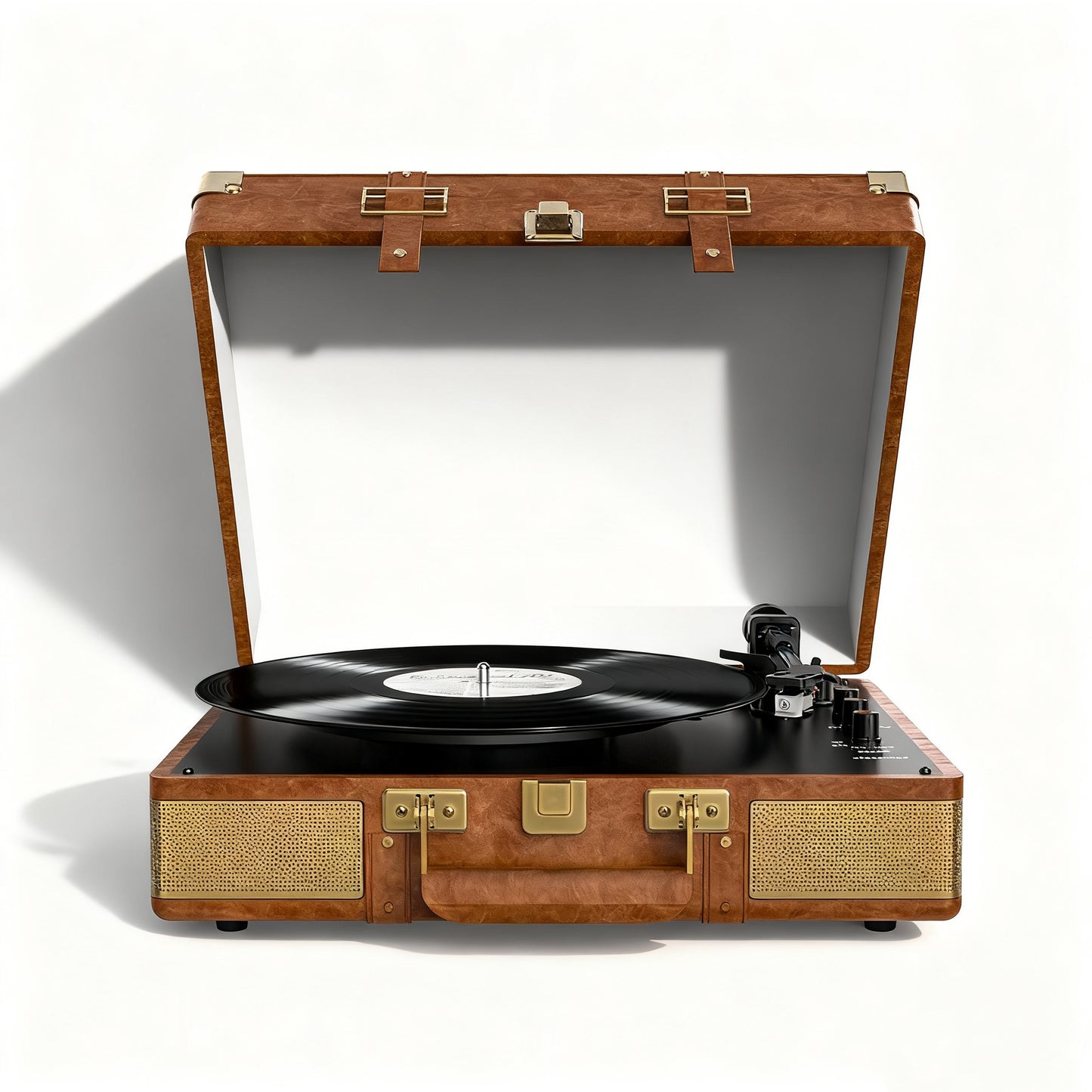 Dual Bluetooth Suitcase Record Player with Built-In Speakers