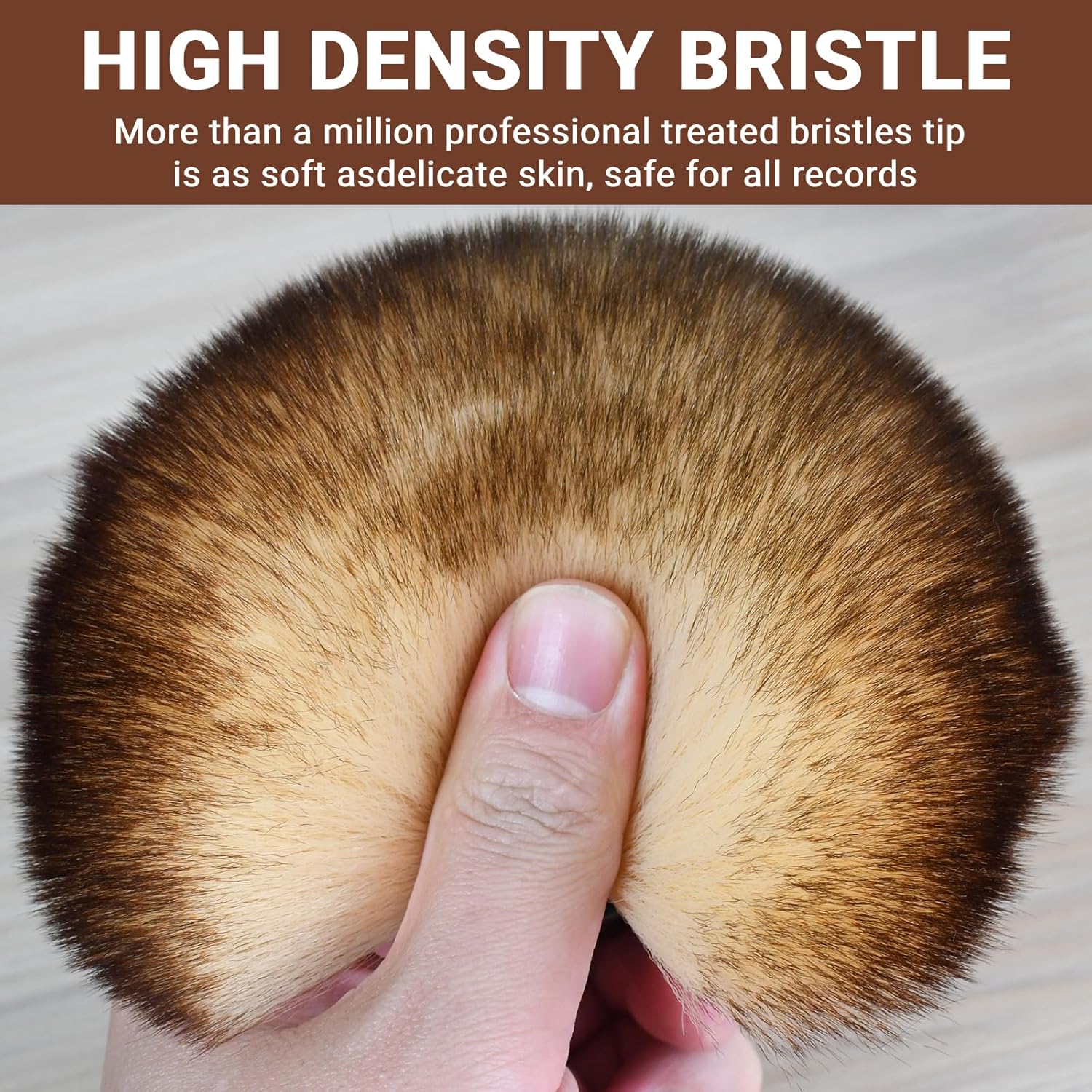 2-in-1 Vinyl Record Cleaning Kit with Stylus Brush – Retro Wooden Handle, Anti-Static Microfiber Record Brush