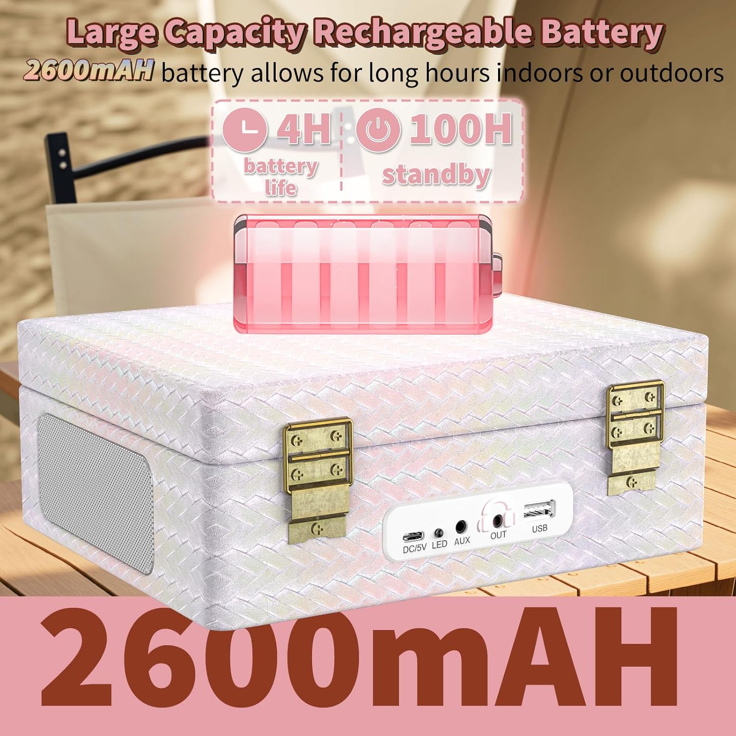 Portable Bluetooth CD Player – Desktop Vintage CD Player with Built-in Speakers, USB, AUX, Headphone Jack & Remote