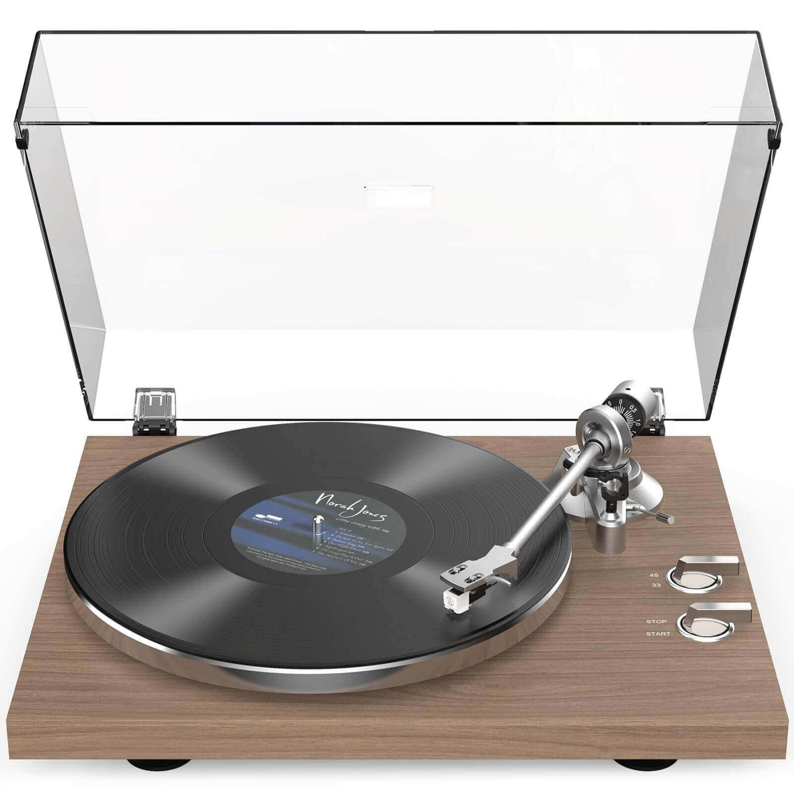 Bluetooth Turntable with High Fidelity Sound - Light Brown, MM Cartridge by Retrolife