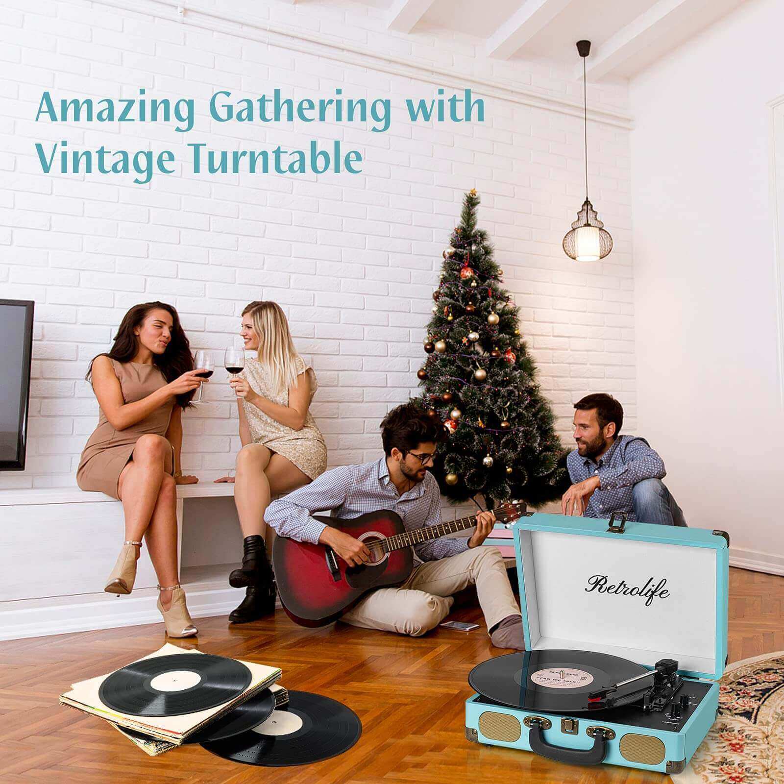 Suitcase Portable Vinyl Record Player,R609